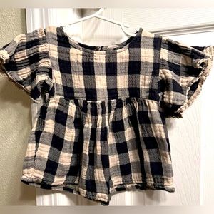 art class Black & Beige Plaid Baby Girl Shirt Size 18M